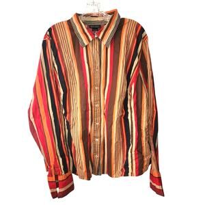 Lane Bryant Striped Button Down Shirt Plus Size 22/24